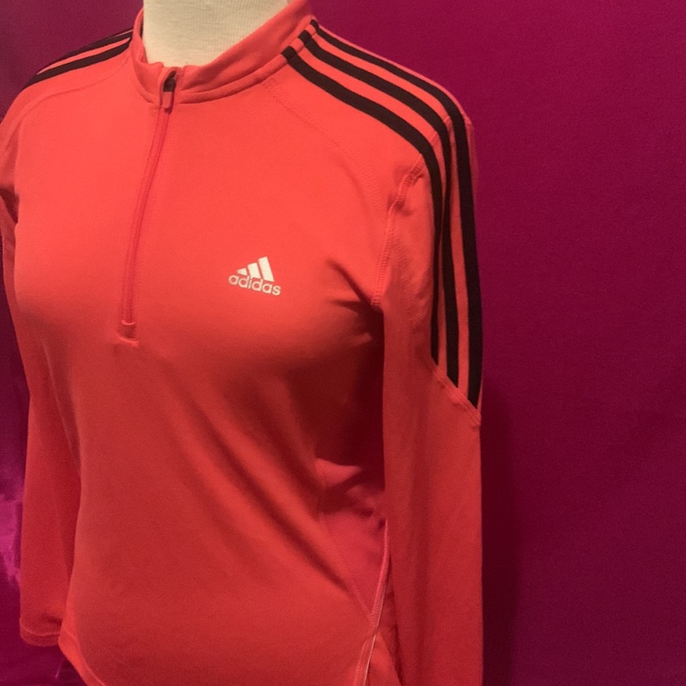 Adidas formation dry fit lightweight half zipper top size medium salmon …